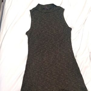 Olive green sleeveless dress